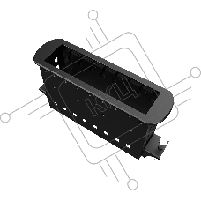 Прямоугольный металлический корпус Wize Pro WRTS-M-8BOX-B серия M, для модульной системы врезного лючка в стол с убирающейся крышкой для установки до 8 модулей-вставок серии М, черный