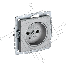 Розетка 1-местная IEK BRITE РС10-1-0-БрА (BR-R10-10-K47) без заземления, без защитных шторок, 10А, алюминий