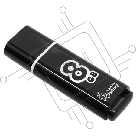 Флеш Диск Smartbuy USB Drive 8Gb Glossy series Black SB8GBGS-K