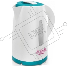 Чайник электрический Мастерица ЕК-1701M белый/бирюзовый