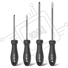 Набор отверток Home Series Deli HT1004 4шт SL5x100+SL6x150+PH1x100+PH2x150 Эксклюзивный дизайн. Рукоятка из высококачественного софттач пластика