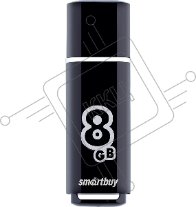 Флеш Диск Smartbuy USB Drive 8Gb Glossy series Black SB8GBGS-K