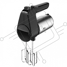 Миксер BQ MX323 Steel-black, Мощность 500 Вт, 6 скоростных режимов, Режим ТУРБО