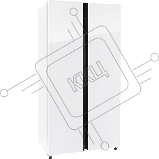 Холодильник Nordfrost RFS 525DX NFGW inverter белое стекло двухкамерный 283/183л морозилка сбоку, No Frost, Side-by-Side