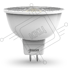 Лампа светодиодная GAUSS 101505105 MR16 5 Вт 3000К тепл. бел. GU5.3 500 лм 150-265В FROST