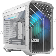 Компьютерный корпус без блока питания Fractal Design Torrent Nano RGb TG Clear Tint, Mini-Tower, 1x180мм RGb, 2xUSB-A 3.2 + 1xUSB 3.2 Type-C mITX, mDTX белый