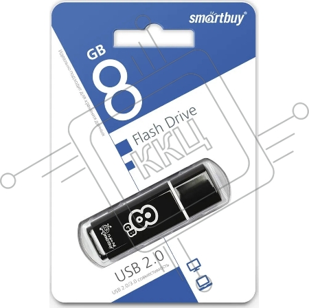 Флеш Диск Smartbuy USB Drive 8Gb Glossy series Black SB8GBGS-K