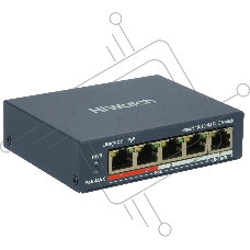 Коммутатор HiWatch SWT-1105P, 4×100 Мбит/с PoE + 1×1 Гбит/с, настраиваемый