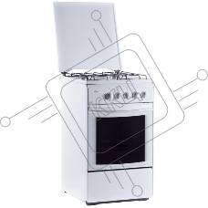 Плита газовая Flama RG 2401 W белый, конфорок 4 шт, духовка 50 л, 50 см x 85 см x 60 см