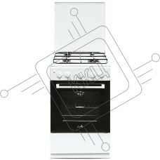Плита газовая Cezaris ПГ 2150-04 белый, конфорок 4 шт, духовка 43 л, 51 см x 85 см x 55 см