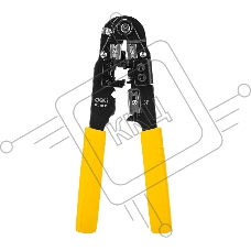 Обжимные клещи Deli DL381008 RJ45 Размер: 205мм. Спецификация обжима: 8P. Холоднокатаный стальной лист с черной отделкой, ручка из ПВХ. Лезвие SK5. Инструмент для зачистки проводов, кусачки и обжимной инструмент 3-в-1.