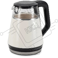 Чайник электрический Hyundai HYK-G3013 1.0л. 2200Вт белый/черный корпус: стекло