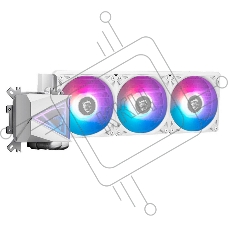 Жидкостная система охлаждения MSI MAG CORELIQUID I360 белый 3x ARGB Gen2 Fan, ARGB Gen2 Block, Color Box