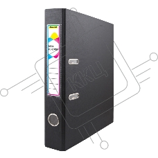 Папка-регистратор Silwerhof 1890079 A4 50мм, ПВХ/бумага черный, без окантовки, сборная, сменный карман на корешке