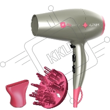 Фен GA.MA Diamond my style GH0304 серебристый/розовый, 2300 Вт, компактный