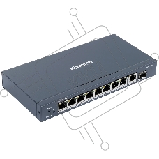 Коммутатор HiWatch DS-S1008GP, 8×1 Гбит/с PoE + 1×1 Гбит/с + 1×1 Гбит/с SFP, неуправляемый