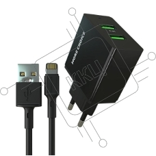 Зарядное устройство MORE CHOICE (4610196409875) NC11i 2USB 2.4A для Lightning 8-pin черный