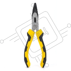 Удлиненные плоскогубцы с изогнутыми губками Deli DL2306 160мм, угол загиба губок 30°, сталь CrV, двухкомпонентная ручка (592412)