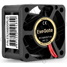 Вентилятор корпусной ExeGate EX04020S2P-24, 40 мм, 7000 об/мин, 29 дБ, 2 pin, без подсветки