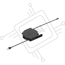 Кабельный ретрактор Wize Pro WRTS-USBC-RT USB type C для установки в архитектурный лючок серии WRTS, выдвижение 80 см