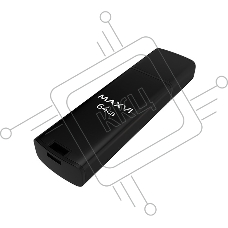 Флеш диск Maxvi MP2 64GB USB 2.0 black, монолит с колпачком, ABS пластик + металл