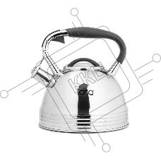 Чайник для плиты LR00-67 LARA (зеркальный) 3.0 л, индукционное капсулированное дно, свисток с кноп. механизмом