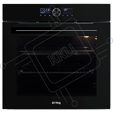 Электрический духовой шкаф Korting OKB 8731 CPGN, 60 см, функция AirFry, 50-250 градусов, объем 75 л, сенсорное управление + электронный поворотный регулятор, LED дисплей белого цвета, 11 режимов, 22 автоматические программы, телескопические направляющие (на 1 уровень), доводчик дверцы, электронный таймер, галогеновая подсветка, гриль, автоматическое отключение, система охлаждения, 3 стекла в дверце, энергоэффективность А+, цвет черный