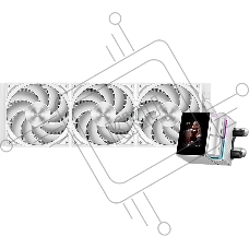 Система охлаждения Water Cooling System PCCooler DS360 Display WH (310W, 360мм, LED, белый, ARGB Pump/ Fans: 3x120мм, 90.56CFM, 39.8dBA, 2500RPM/ Pump height 65мм, 15dBA, 2600RPM, Rad thickness 27мм/ S: 1851, 1700, 1200, 115X, AM5, AM4)