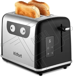 Тостер Kitfort КТ-6221 870Вт нержавеющая сталь/черный