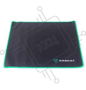 Коврик для мышки Raskat XP18 черный с зеленым, |ACD-XP18-RRB| тканевый, 400х450х3мм, нейлон + резина, обшитый, RTL