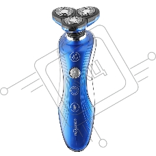 Бритва Centek CT-2170 (синий) ротор 3D, +ВЛАЖНОЕ БРИТЬЁ, 3 плав.головки, 2-ные лезвия, до 50 мин раб