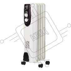 Масляный обогреватель Ballu Classic BOH/CL-05WRN (5 секций), белый, 1000 Вт, 15 м2, термостат