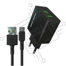 Зарядное устройство MORE CHOICE (4610196409882) NC11m 2USB 2.4A для micro USB черный