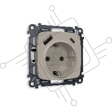 Комплект механизма электрической розетки OMEGA Серо-бежевый матовый 2USB A+C 20W (быстрая зарядка) с/з QUANT (OP3700, VM160) MO370010