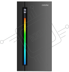 Корпус Ginzzu D350 2*USB 2.0,AU RGB w/o PSU