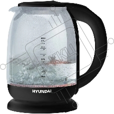 Чайник электрический Hyundai HYK-S3809 1.7л. 2200Вт черный (корпус: стекло)