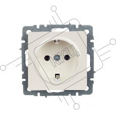 Розетка 1-местная IEK BRITE 16А РС11-1-0-БрЖ с заземлением, без защитных шторок, 16А, жемчуг