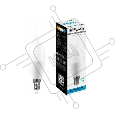 Лампа светодиодная FERON LB-770 (25952) 11W 230V E14 6400K свеча на ветру