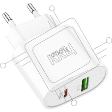 Сетевое зарядное устройство HOCO (6931474757319) C95A Lineal PD 20W+QC3.0 (белый)