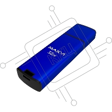 Флеш диск Maxvi MP2 32GB USB 2.0 blue, монолит с колпачком, ABS пластик + металл
