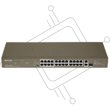 Коммутатор Tenda TEF1126P-24-250W, 24×100 Мбит/с PoE + 1×1 Гбит/с Uplink + 1×1 Гбит/с SFP (комбо), неуправляемый