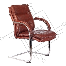Кресло офисное Бюрократ T-9927SL-LOW-V Leather Eichel светло-коричневый, кожа, низк. спин. полозья металл хром Кресло офисное Бюрократ T-9927SL-LOW-V Leather Eichel светло-коричневый, кожа, низк. спин. полозья металл хром