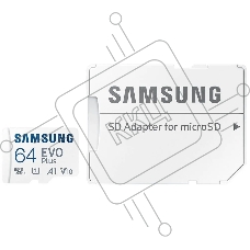 Карта памяти Samsung EVO Plus, microSDXC 64Gb (R/W 160/90 Mb/s, adapter) MB-MC64SA/APC