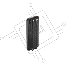 Внешний аккумулятор OLMIO L-10, 10000mAh, 22.5W, QC3.0, PD, LCD, + кабели Lightning\Type-C, черный
