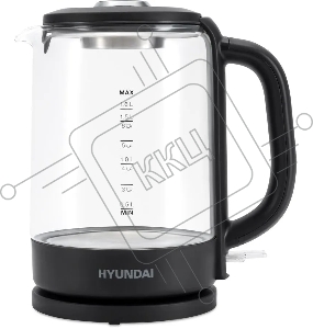 Чайник электрический Hyundai HYK-G3402 1.7л. 2200Вт серый/серебристый (корпус: стекло)