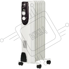 Масляный обогреватель Ballu Classic BOH/CL-07WRN (7 секций), белый, 1500 Вт, 20 м2, термостат