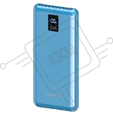 Внешний аккумулятор Maxvi PB10-11 10000мАч blue 3A, встроенные кабели USB A/Type-C/Lightning