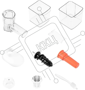 Соковыжималка шнековая Kitfort KT-1110-2 150Вт белый/оранжевый