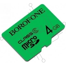 Флеш карта BOROFONE (6931474701206) 4Gb Micro-SD Class 6 Red