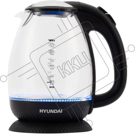 Чайник электрический Hyundai HYK-G3804 1.7л. 2200Вт черный (корпус: стекло)